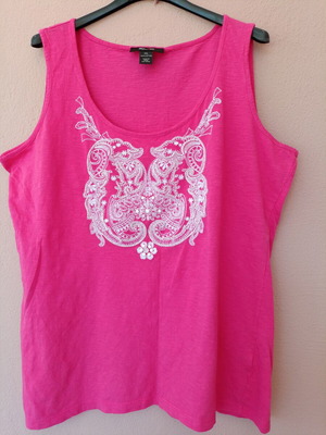 Style & Co Plus Size Tank Top with Beaded Embroidery, New, XL