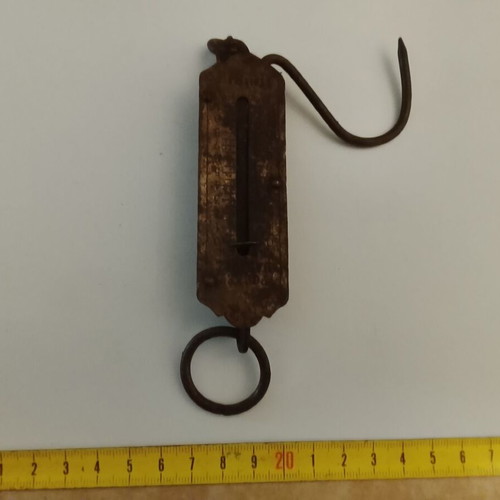 Vintage spring scale with hook used