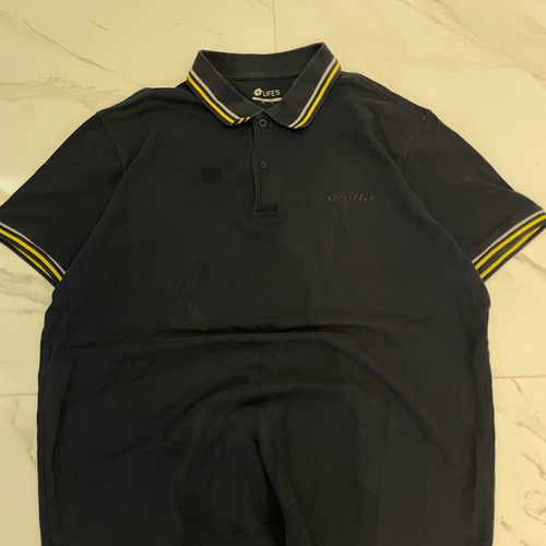 Lotto black polo used, size XL with collar details
