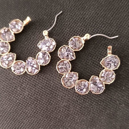 Earrings like new, gray, high quality