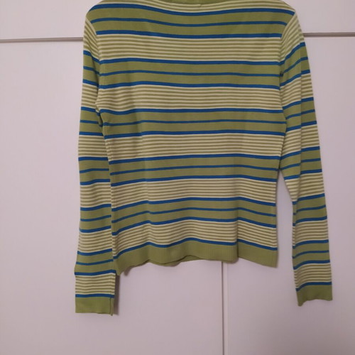Women's striped blouse like new, size M, blue and green