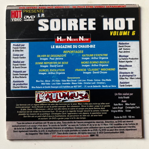 La Soiree Hot Volume 6 DVD used, sensual movie