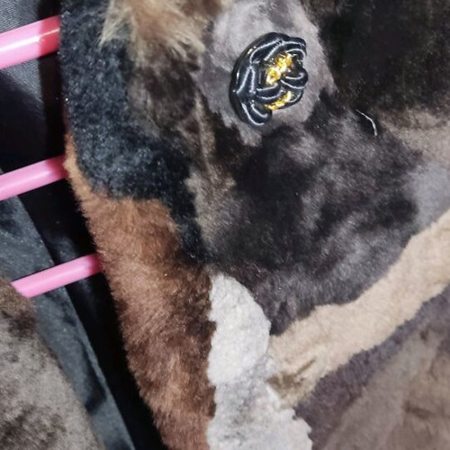 Synthetic Fur Coat medium used, short and warm