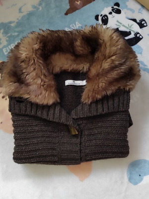Tom Tailor sleeveless knitted cardigan L like new brown