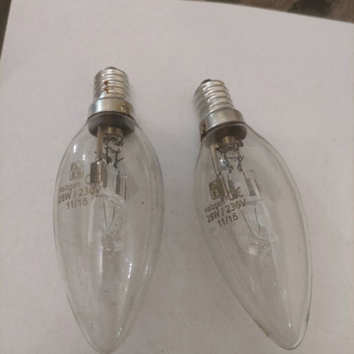 E14 Halogen Candle Bulbs 28W Set of 2 Like New