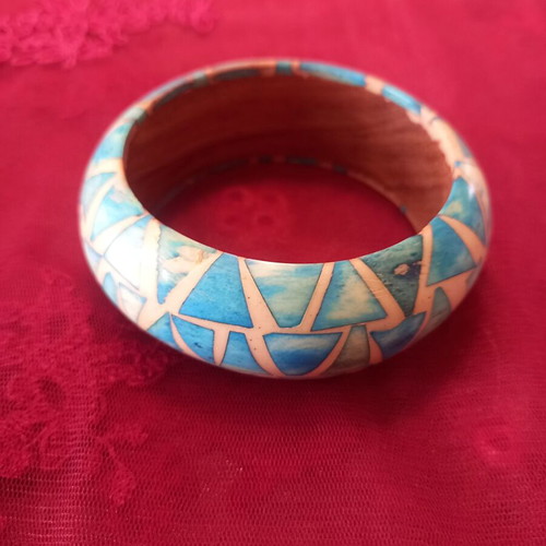 Vintage handmade bracelet with turquoise mosaic like new
