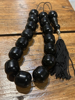 Old mastic komboloi worry beads, 15 beads, large size