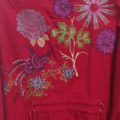 S.T. Martins Boho Gothic Coat like new, embroidered, corset style, burgundy