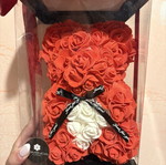 Bear with red roses, gift suitable