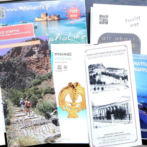 Pack of 3 used maps for Nafplio, Taygetos, Kalavryta, Mycenae, Sparta