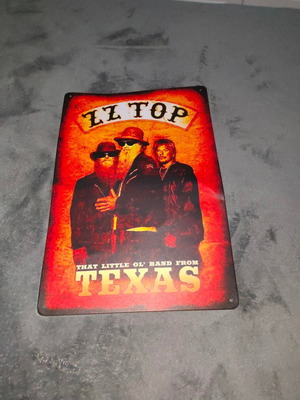 Southern Rock ZZ Top Retro Metal Sign like new
