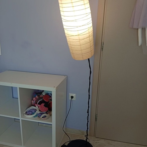 IKEA floor lamp with paper shade and metal base like new