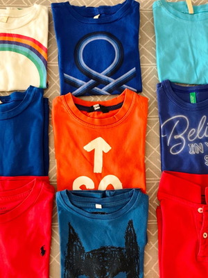 T-shirts pack for boys like new, 9 pieces, Ralph Lauren, Benetton, Marks and Spencer