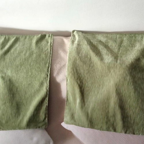 Cushion covers set of three, like new, blue and green shades