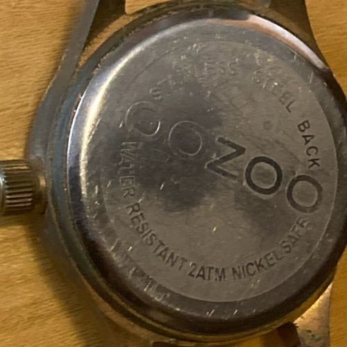 Oozoo watch used, metallic brown with rose gold case without strap