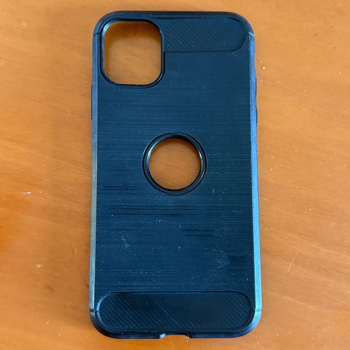 iPhone 11 case used with ring holder slot, black plastic