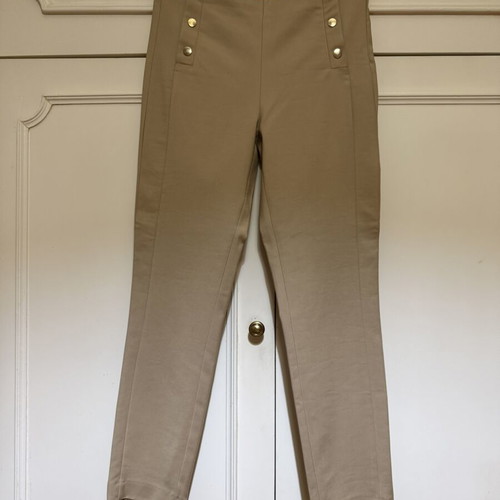 Zara cigarette pants beige new with gold buttons