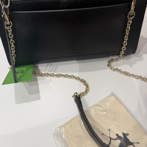 La Martina leather women's shoulder bag, black