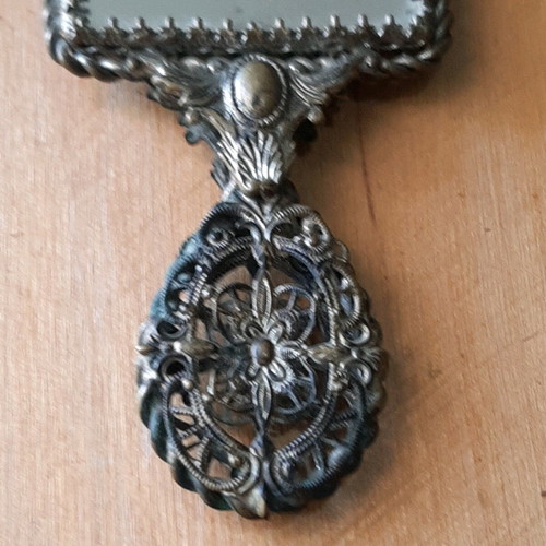19th Century Hand Mirror used with Filigree Technique