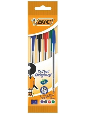 BIC 4 multicolor pens 1.0mm new, blue red black green