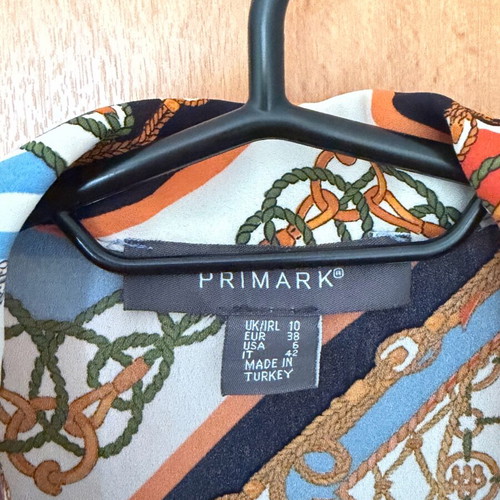 Primark women's shirt like new, colorful with waist tie