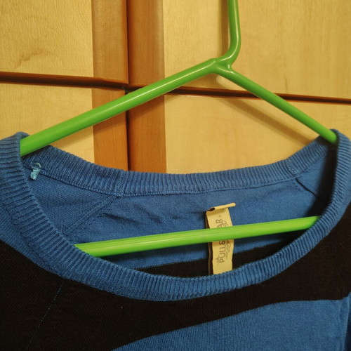 Pull & Bear striped long-sleeve shirt size S like new, black and blue