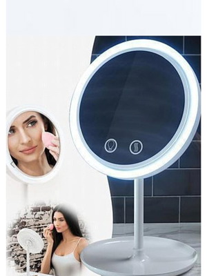 Round makeup mirror with fan new
