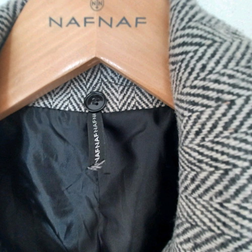 Naf Naf women's coat gray herringbone like new