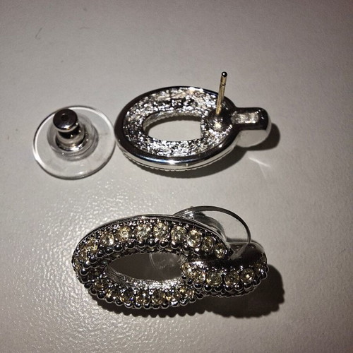 Christian Dior vintage earrings with crystals 14K gold post like new