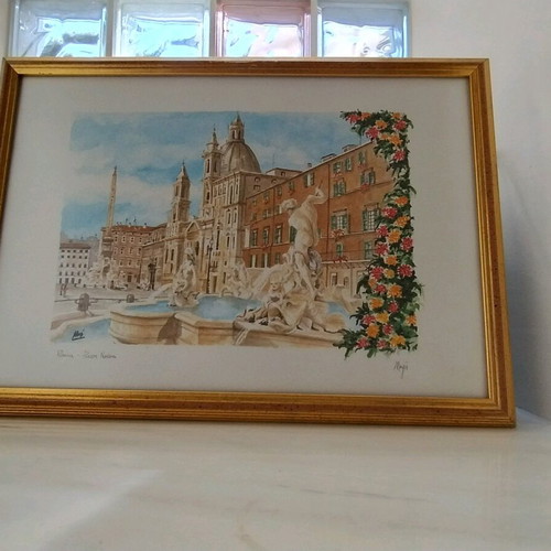 Paintings like new, cardboard prints with Italy theme, set of 2