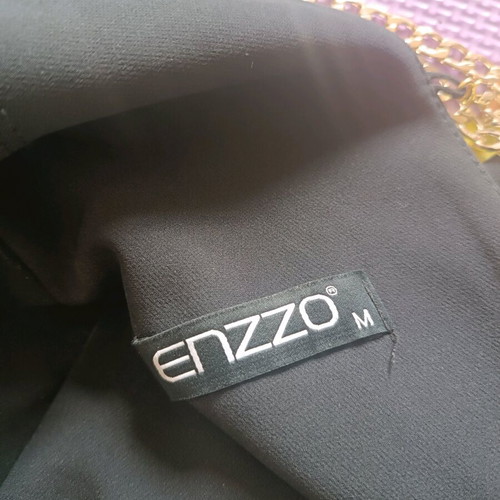 Enzzo medium dress no 38 black like new with gold chains