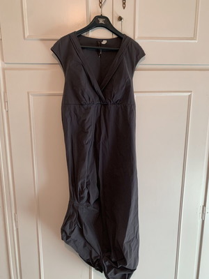 Manila Grace maxi cotton dress, grey anthracite, Limited Edition