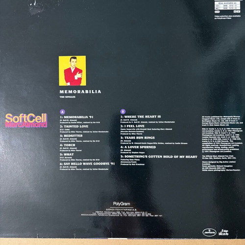 Soft Cell Marc Almond Memorabilia The Singles LP like new, pop