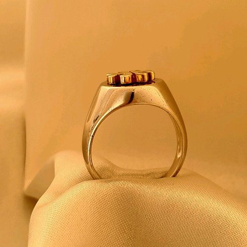 Silver 925 ring new with cross and hearts motif