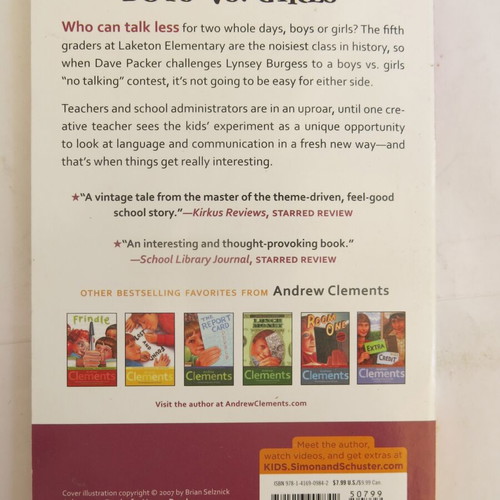 No Talking book by Andrew Clements used, in English