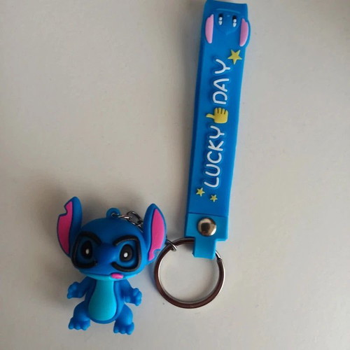 Silicone keychain with Stitch figure new, blue
