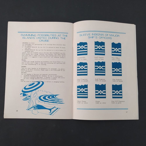 K-LINES TSS Orion brochure and postcard 1970s