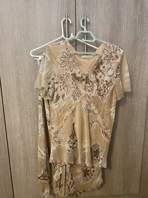 Vintage blouse and skirt set with unique pattern