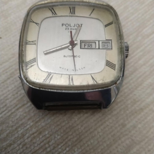 Poljot Automatic 2627H Square Watch like new, men's, white beige