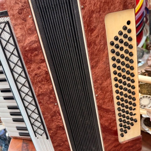 Russian accordion used, decorative, needs service