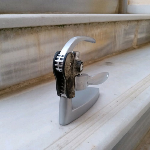 Tabletop inox corkscrew used with inox base