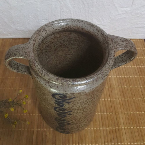 Vintage ceramic stoneware vase like new with handles