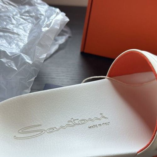 Santoni slippers new, white, sizes 39-40, unisex