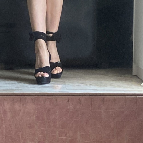 Killah platform sandals used with fabric straps size 38 black