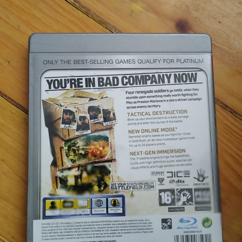 Battlefield Bad Company PS3 game used, complete with manual