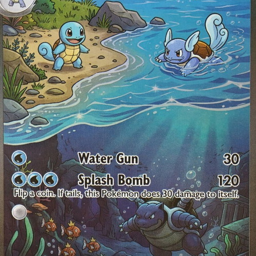 Pokemon Blastoise Family Art Card in excellent condition