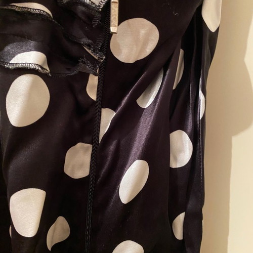 Vintage Raxevsky satin black and white polka dot set, worn few times