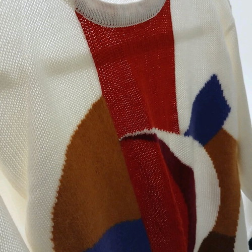 Vintage long ecru sweater with pattern new
