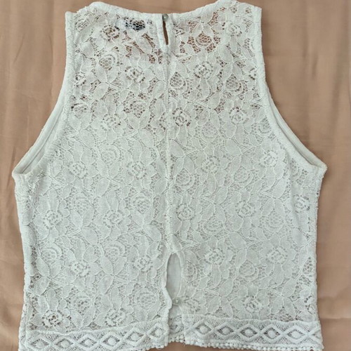 Bershka Lace Cropped Top like new, white, XS