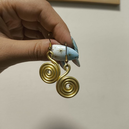 Golden Spiral Handmade Earrings made-to-order
